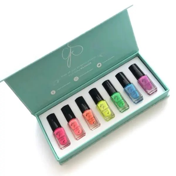 Stamping Polish Kit Neon (7 farver á 5 ml), Clear Jelly Stamper